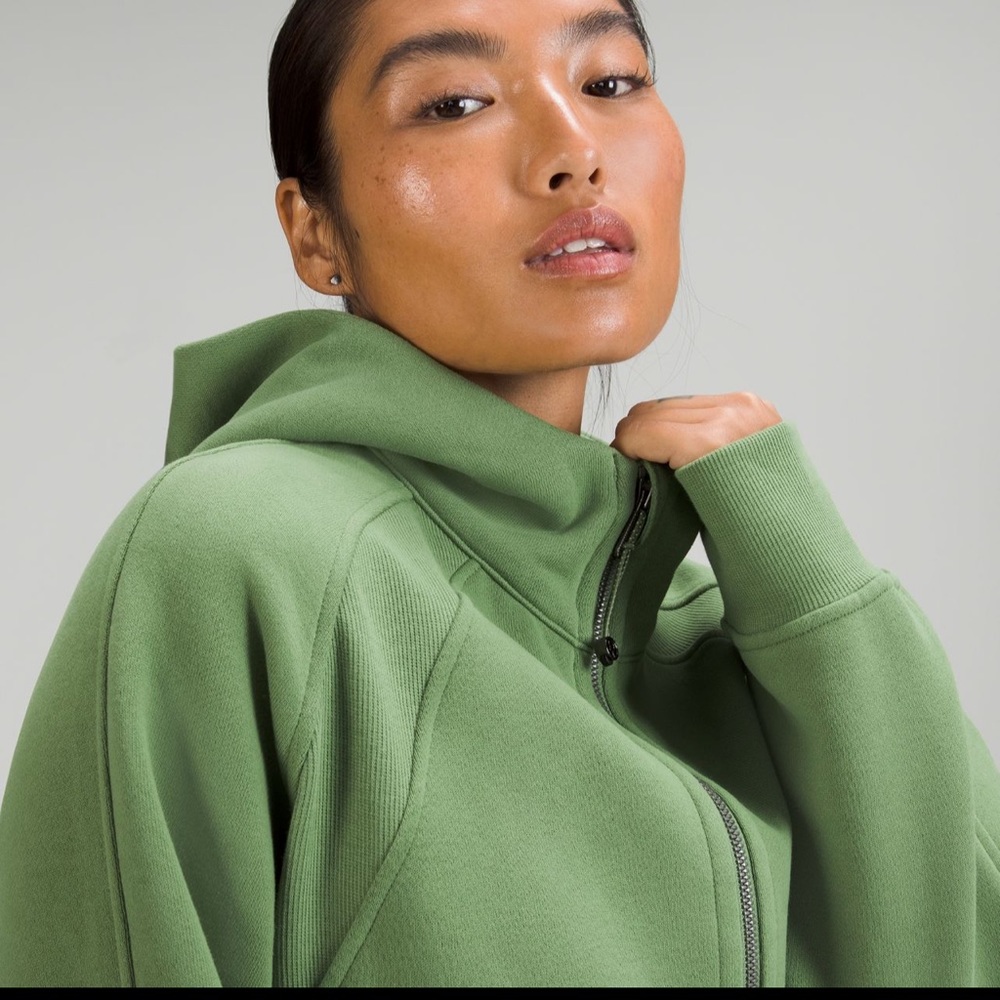 NWT 🍋 Lululemon Green Foliage Scuba Oversized Full Zip Hoodie Size XS/S